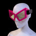space sunglasses in pink on mannequin side view LED light up eyewear perfect for graduation parties prom photos senior portraits milestone celebration photography
