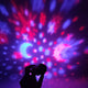 Person holding star projector light demonstrating bright colorful star pattern projection perfect for enhancing roller skating visibility and creating light shows