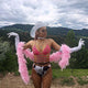 White LED neon cowgirl hat glowing for corporate event planning company celebrations and western themed party outfits
