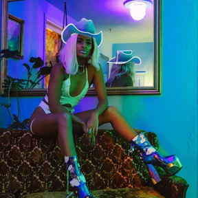 White LED Neon Cowboys Hat - Neon Cowboys - Neon Cowboys Hat - 