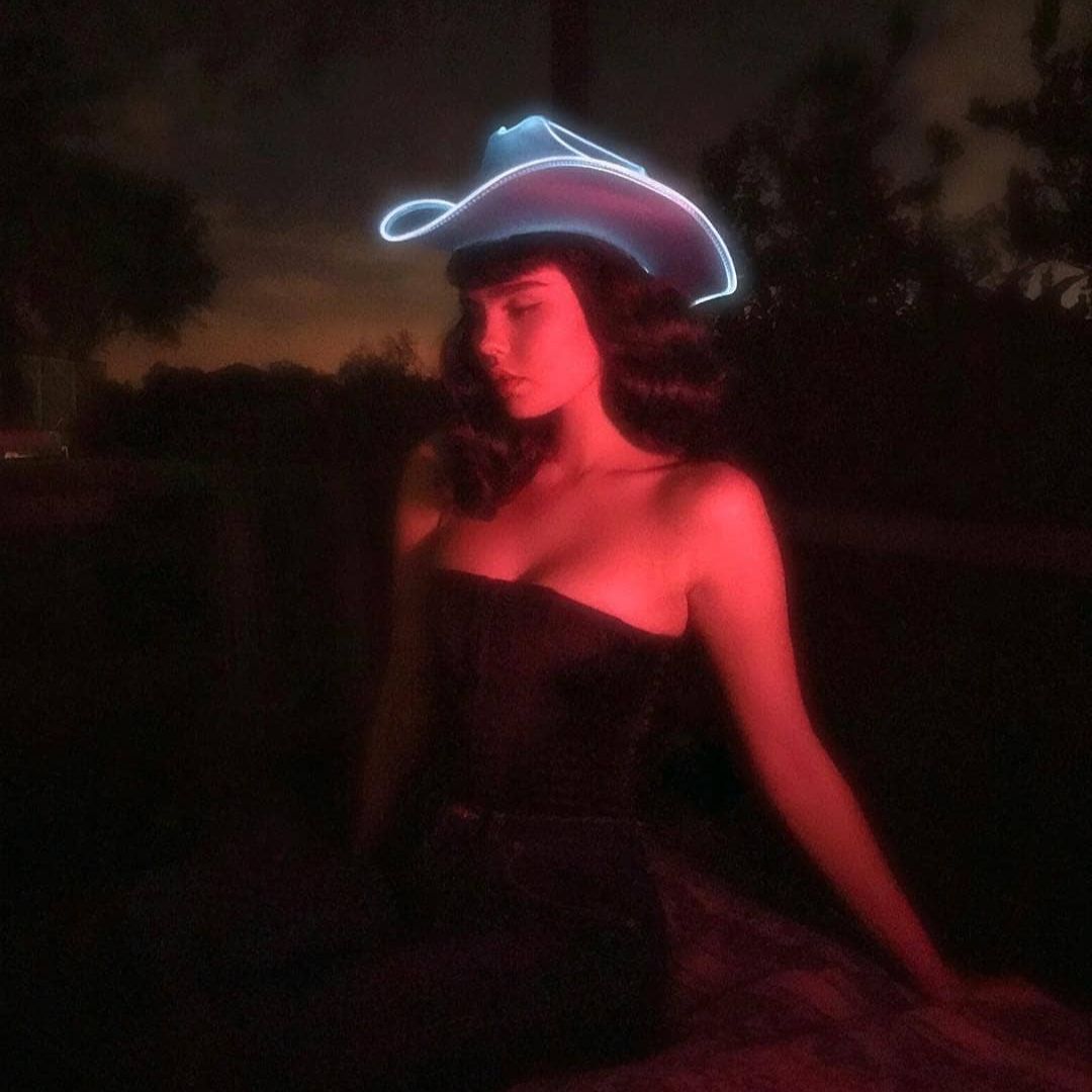 White LED Neon Cowboys Hat - Neon Cowboys - Neon Cowboys Hat - 