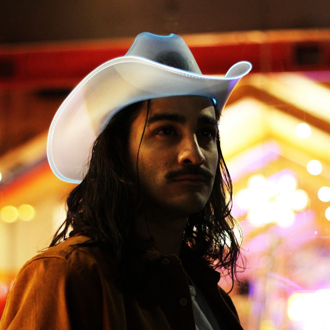 White LED Neon Cowboys Hat - Neon Cowboys - Neon Cowboys Hat - 