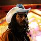 White LED neon cowgirl hat glowing for nightclub party celebrations dance events and western costume fashion outfits