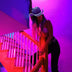 White LED space cowgirl hat glowing bright for neon party themes electronic dance events and western costume fashion
