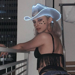 White LED Neon Cowboys Hat - Neon Cowboys - Neon Cowboys Hat - 