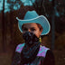 White LED space cowgirl hat glowing for bridal parties wedding celebrations and western costume fashion outfits