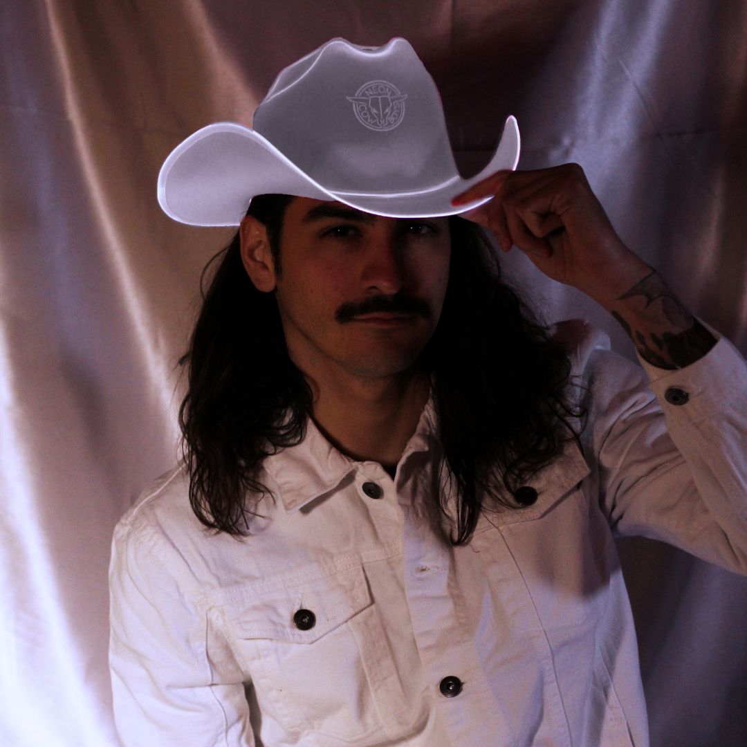 White LED Neon Cowboys Hat - Neon Cowboys - Neon Cowboys Hat - 