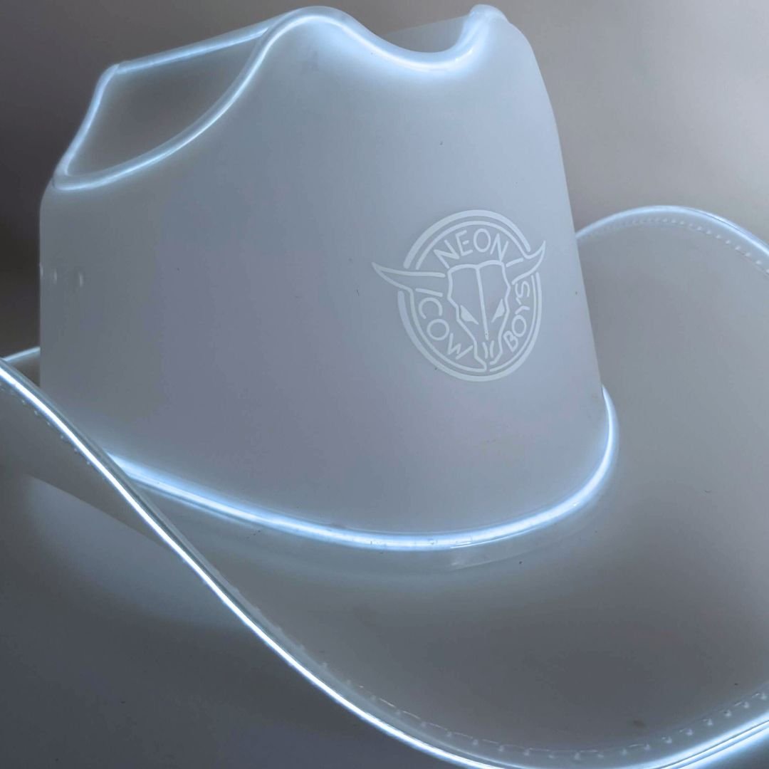 White LED Neon Cowboys Hat - Neon Cowboys - Neon Cowboys Hat - 