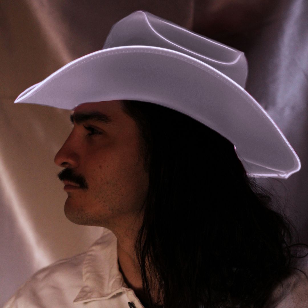 White LED Neon Cowboys Hat - Neon Cowboys - Neon Cowboys Hat - 