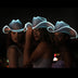 White neon cowgirl hat with LED lights perfect for funk cowboy themed parties retro celebrations and western costume fashion
