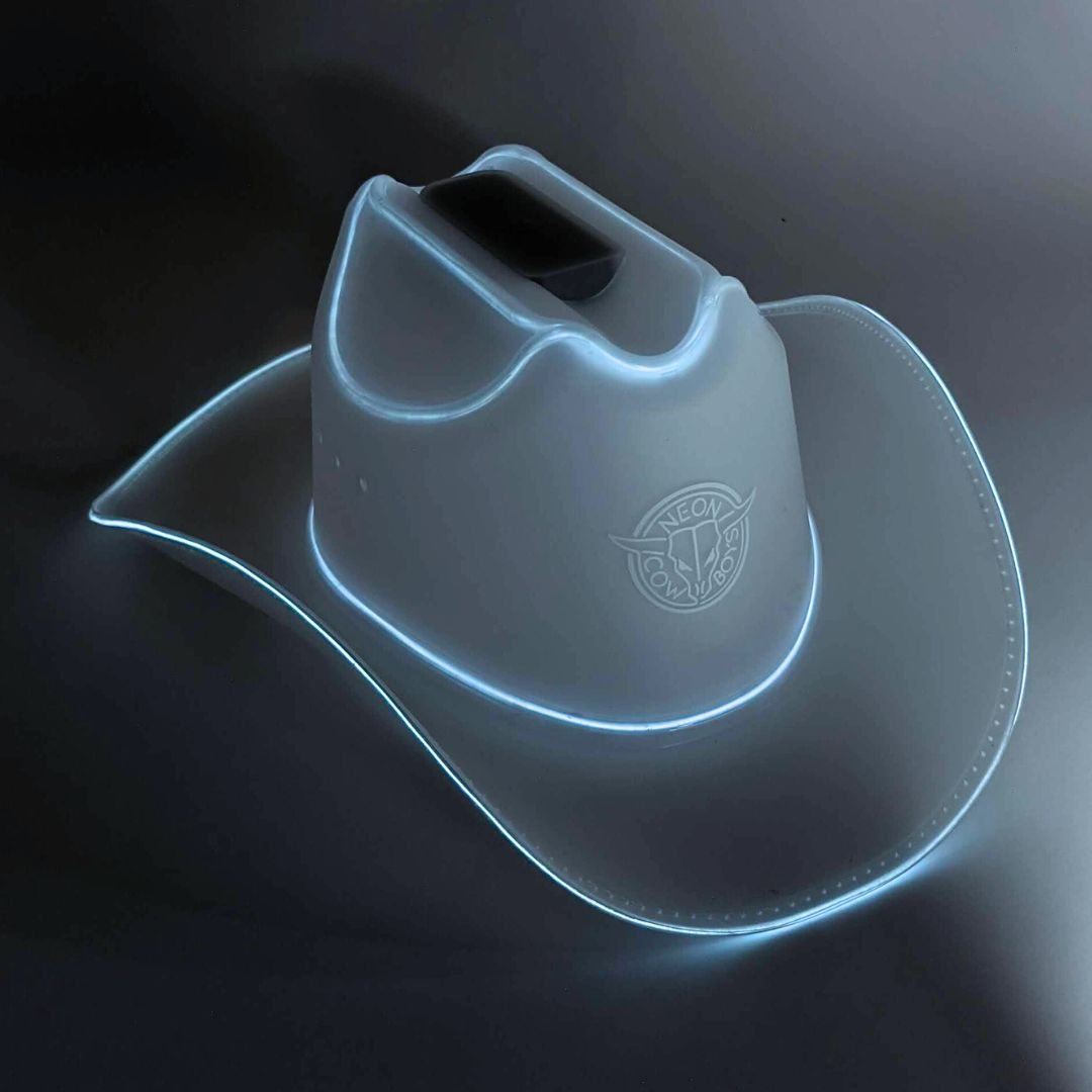 White LED Neon Cowboys Hat - Neon Cowboys - Neon Cowboys Hat - 