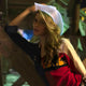 White LED cowgirl hat glowing bright for wedding reception parties ranch themed celebrations and western bridal fashion