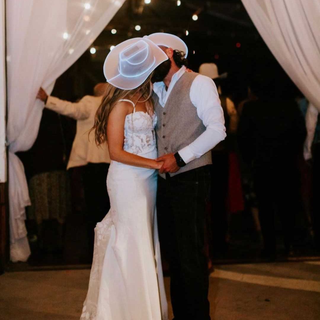 White LED Neon Cowboys Hat - Neon Cowboys - Neon Cowboys Hat - 