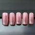 five hand press on nail set in pink with silver glitter detail and light up led nail feature
