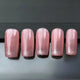 five hand press on nail set in pink with silver glitter detail and light up led nail feature