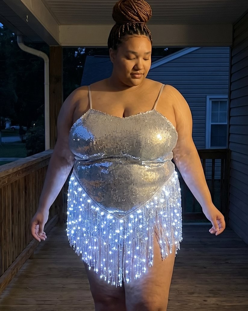 LED Fringe Dress — Size 3X fit