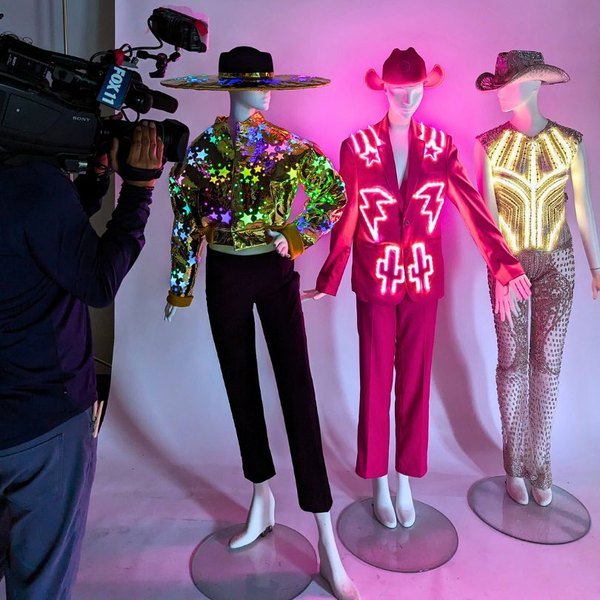 Neon Cowboys couture in the studio, filmed by FOX LA